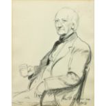 Sean O'Sullivan, R.H.A. (1906-1964) "Cathal O'Shannon," charcoal, seated with glass in hand, approx.