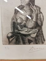 After Pablo Picasso, Spanish (1881-1973) "Abstract, seated Lady with Hat," etching No. 10 of 50, - Image 3 of 10