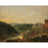 Attributed to James Arthur O'Connor (1792-1841) "View of the Wye Valley," O.O.C., depicting Romantic