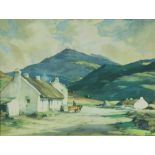 After Frank Sherwin, British (1896-1986) "West of Ireland Village Scene with Cottages and