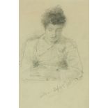 John Butler Yeats, RHA (1839-1922) "Lily Yeats," pencil sketch, depicting young Lady seated, approx.