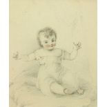 Attributed to Stephen Catterson Smith (1806-1872) "Welcome Home" watercolour, study of a young child