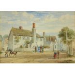 F.W. Richardson, 19th Century English School "Manor Farm, Walton," watercolour, depicting village