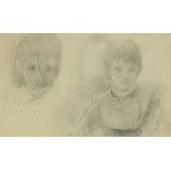 John Butler Yeats, RHA (1839-1922) "Sketches of the Yeats Children (Jack & Lily) with faded sketch