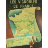 After Albert Solon, French (1897-1973) "Les Vignobles de France," coloured Poster, c. 1950,