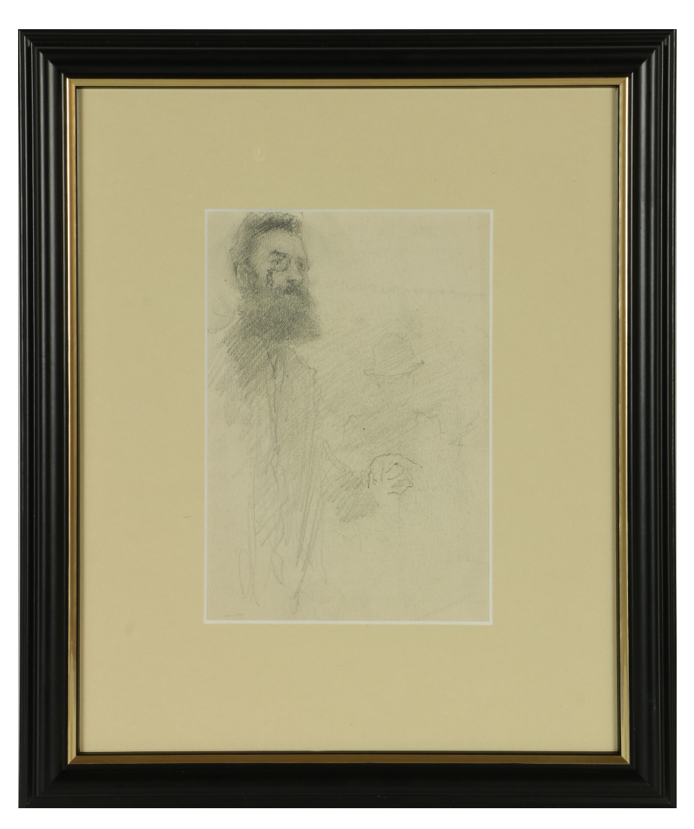 John Butler Yeats, RHA (1839-1922) "Sketch of George Russell (AE)" pencil, depicting a Gentleman - Image 2 of 4