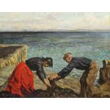 Sean Keating, (1889-1977) “Man and Woman collecting Seaweed, Aran Islands,” c. 1950, oil on