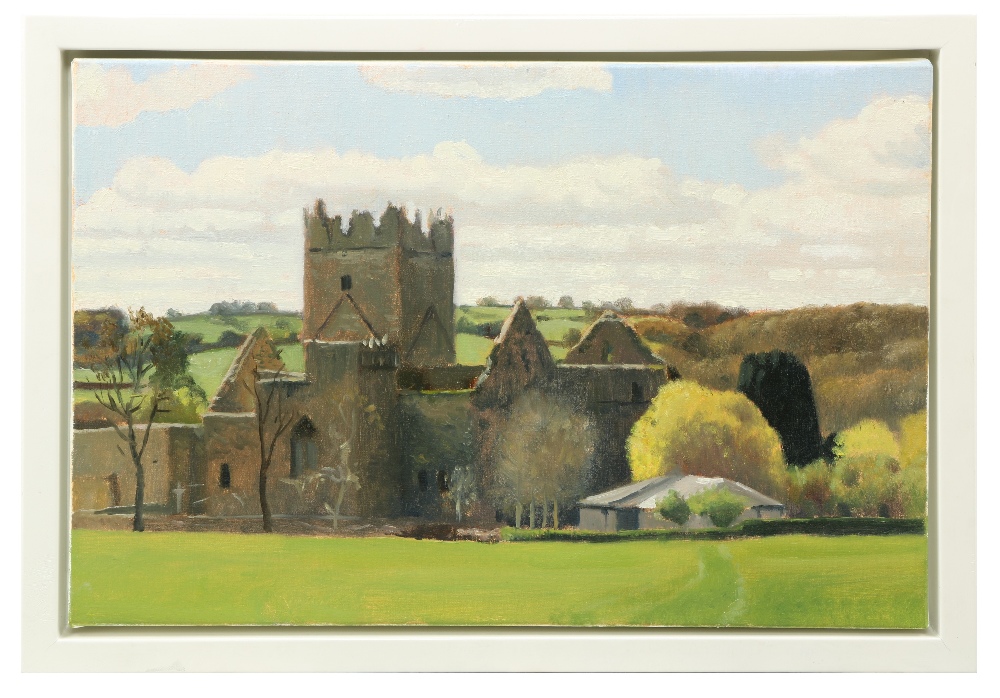 Blaise Smith, RHA (b. 1967) "Jerpoint Abbey, Co. Kilkenny," O.O.C., Signed  and dated on reverse, - Image 2 of 3