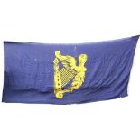 Maid of Erin Flag. A large and impressive blue linen Flag, approx. 10' x 5' (4 meters x 2 meters),