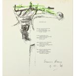 Heaney (Seamus) January God, broadside, single page, Belfast (N.I. Arts Council) 1972, signed and