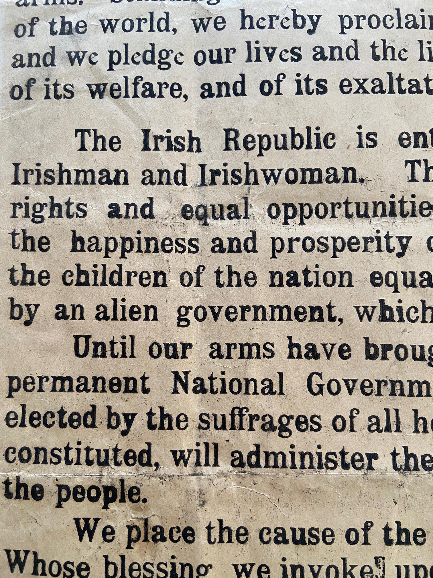 The Corner-stone Document of Irish Freedom 1916 PROCLAMATION OF THE IRISH REPUBLIC   An Original - Image 29 of 40