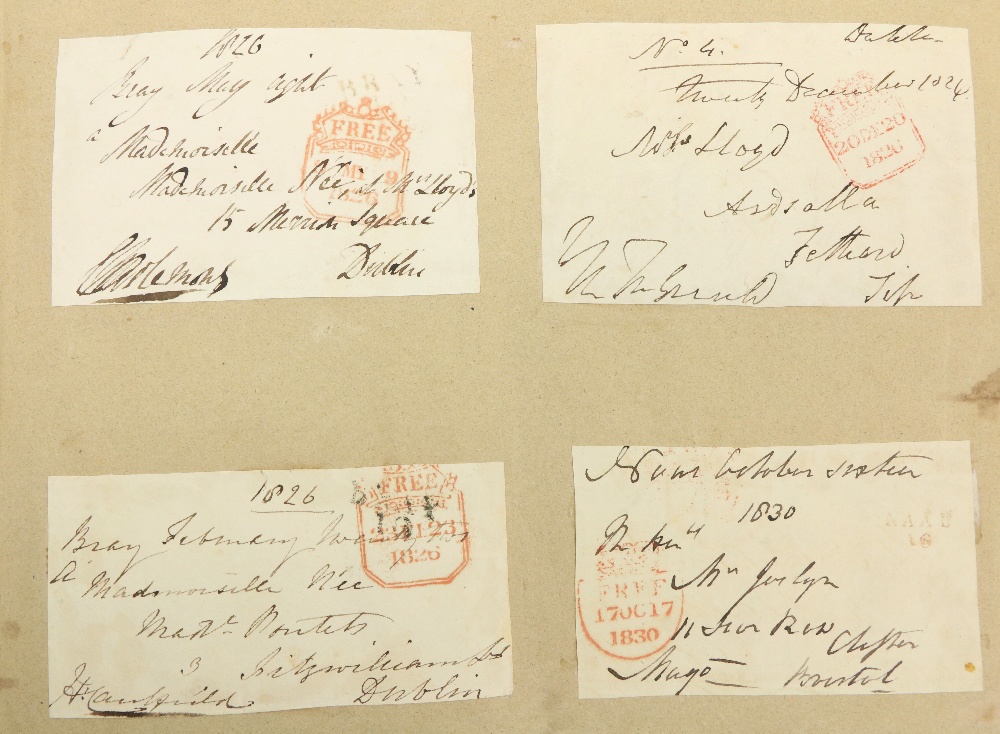 Postal History: Early 19th Century Album of Postal Markings & Franks, mostly on Free Fronts, 300