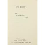 [S.C.] To Betty with so much Love-Sue, L. (The Favil Press) 1967, Privately Printed, hf. title, - Image 3 of 3