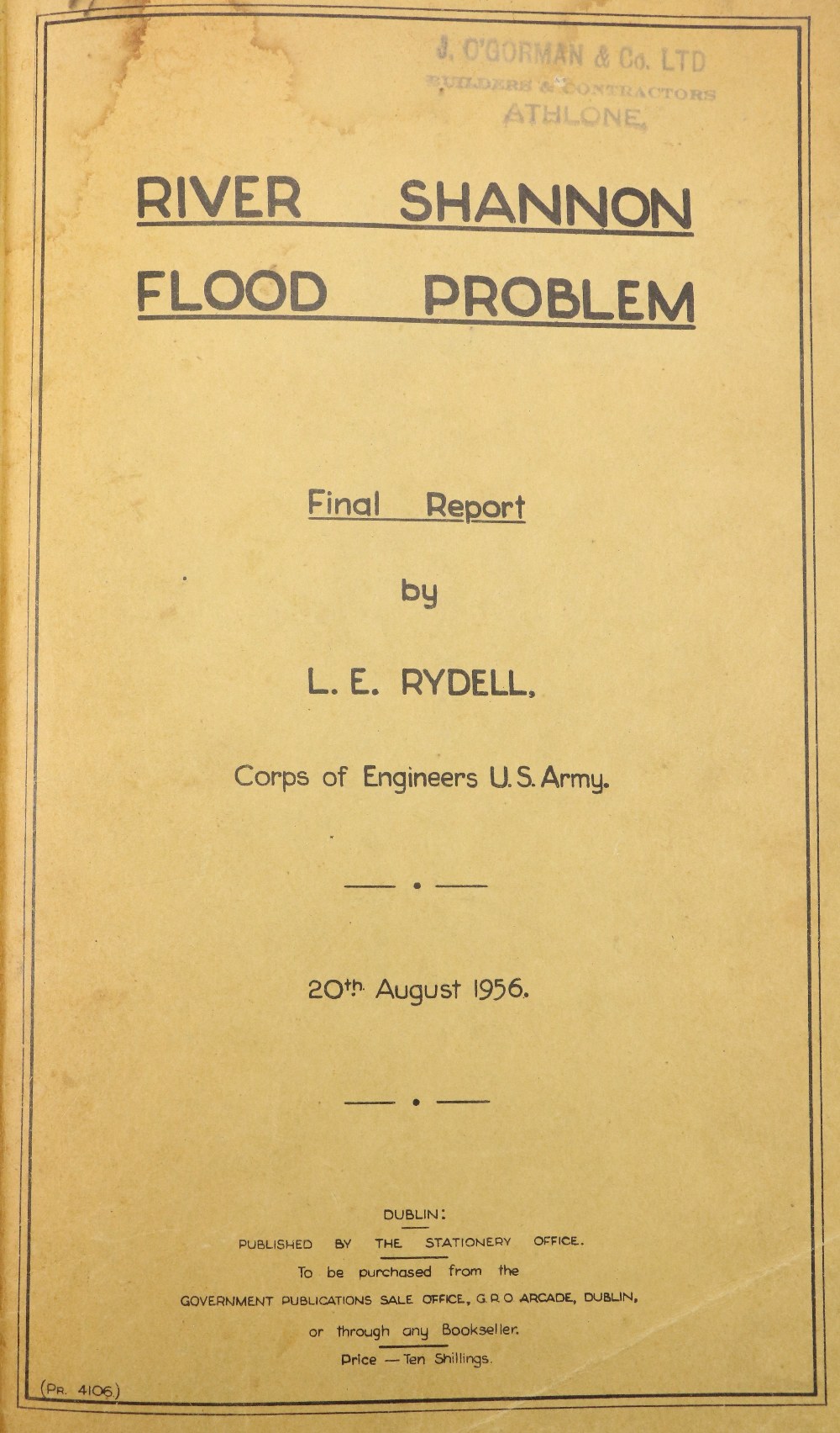 The Shannon & The E.S.B.: Rydell (L.E.) River Shannon Flood Problem - Final Report, Folio Dublin - Image 2 of 2