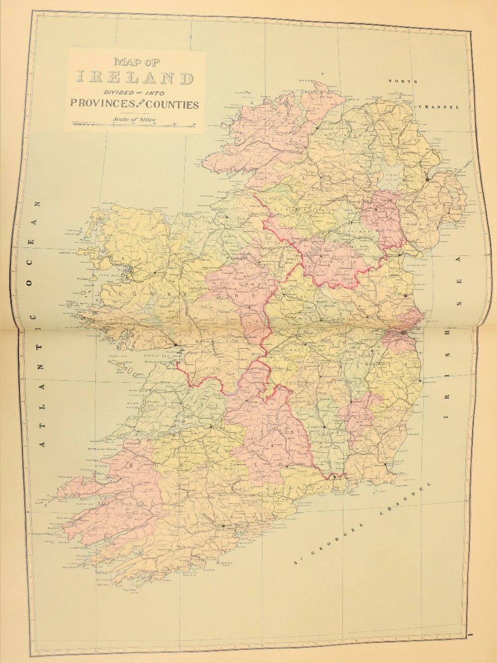 Irish Atlas: Memorial Atlas of Ireland, showing Provinces, Counties, Baronies, Parishes, etc. Lg. - Image 2 of 3