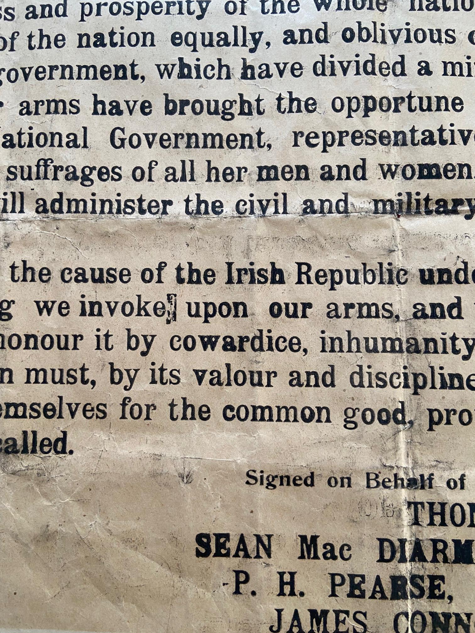 The Corner-stone Document of Irish Freedom 1916 PROCLAMATION OF THE IRISH REPUBLIC   An Original - Image 27 of 40