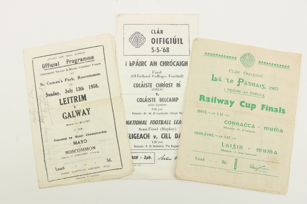 G.A.A.:  Programme: Connaught, etc 1950's/60s  A group of three Official Match Programmes for: *