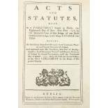 Irish Acts: Irish Acts and Statutes, Folio Dublin 1777. First Edn., With some B.L., in cont. full