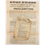 Rare Civil War Presentation Posters: [1922] Stop Press - Poblacht na hEireann, A Diary from the Four