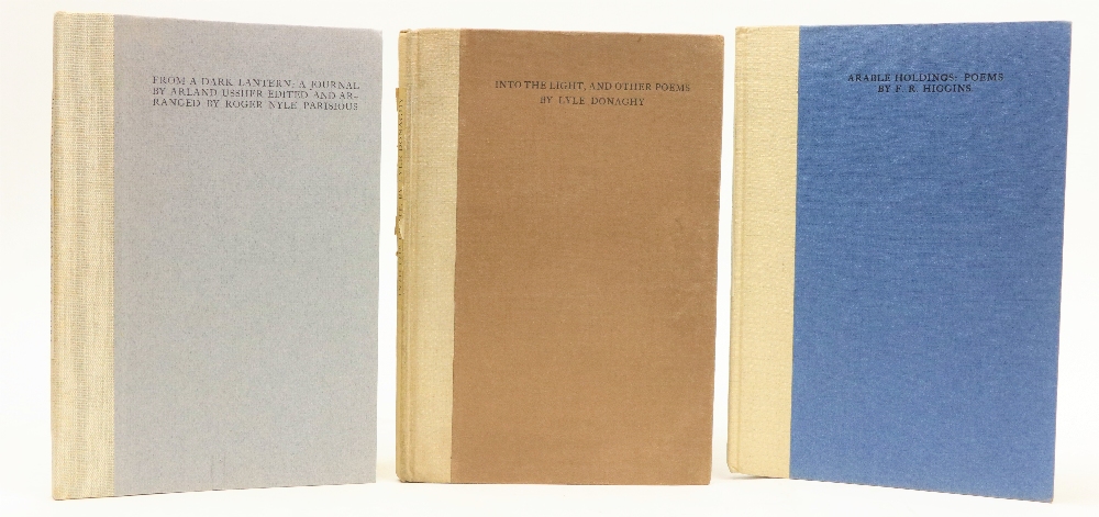 Cuala Press:  Higgins (F.R.)  Arable Holdings: Poems, 8vo Dublin 1933. Lim. Edn. 300 Copies Only;