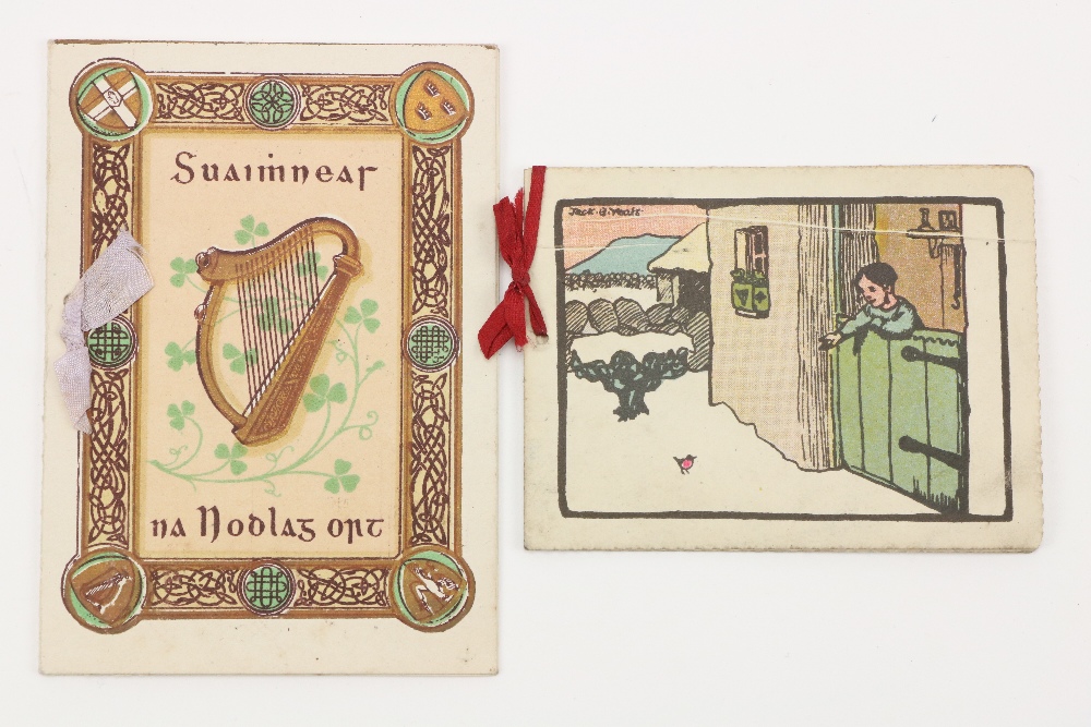 Yeats (Jack B.).  An early and attractive colour printed Christmas Card, dated Xmas 1903, showing