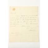 With Curt Comment on Daniel O'Connell  Queensberry (C. Douglas, Marquess of) A brief Letter dated 14