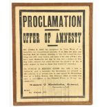 Rare Civil War Poster Broadside: Proclamation, Offer of Amnesty, A very rare poster issued by