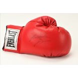 Boxing Memorabilia Signed by Riddick "Big Daddy" Bowe Boxing: Riddick Bowe, a size 10 red Everlast
