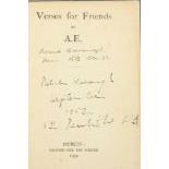 [Kavanagh (Patrick)].  A.E. [George Russell].  Verses for Friends.  Dublin :  Printed for the Writer