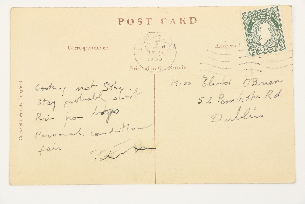 ‘One of Yours’ Kavanagh (Patrick) Autograph Signed postcard to his friend Miss Elinor O’Brien at