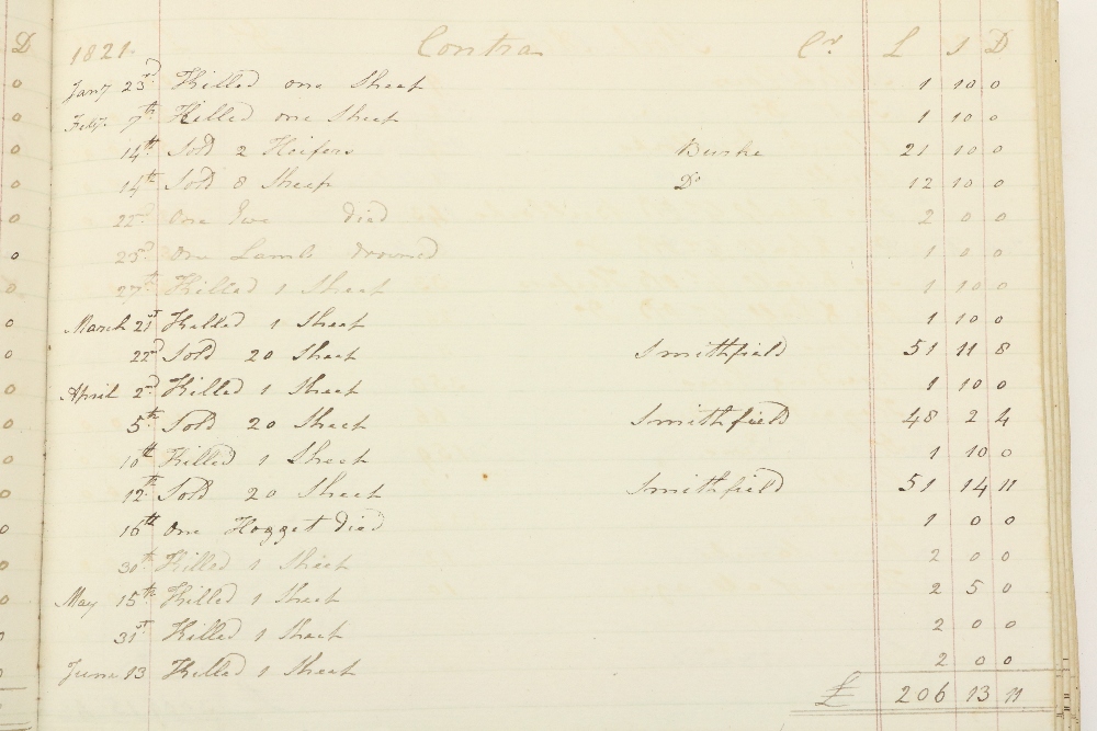 19th Century Rent Roll of a Landed Family, 1801-1843 Co. Westmeath: A M/ss volume bound in - Image 2 of 2
