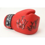 Signed by Carruth & Dunne Boxing: An 8 ounces Sunset Boy Touched Five B Glove, coloured red,