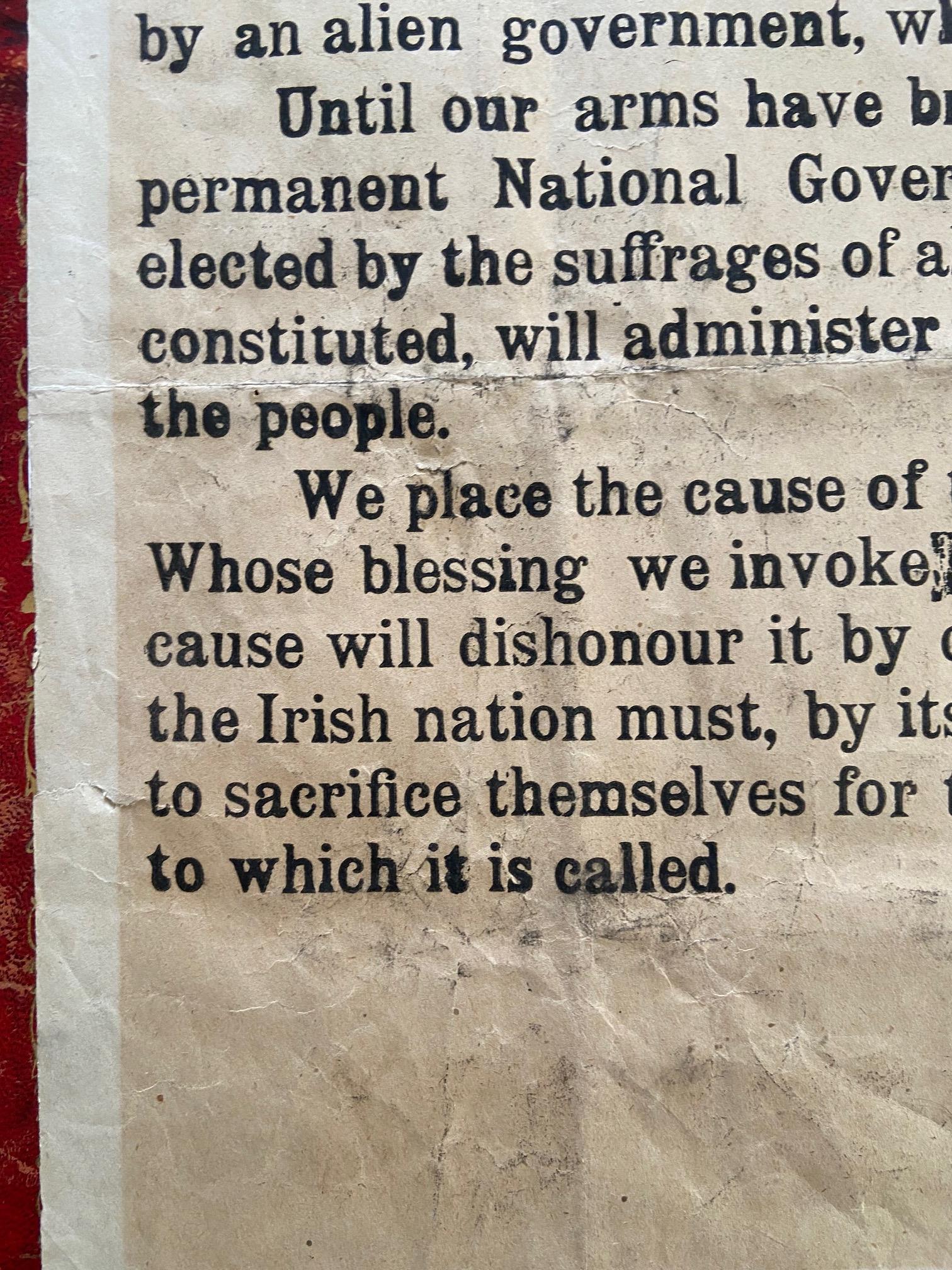 The Corner-stone Document of Irish Freedom 1916 PROCLAMATION OF THE IRISH REPUBLIC   An Original - Image 28 of 40