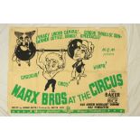Cinema Poster: Marx Bros at The Circus, directed by Edward Buzzell, presented by M.G.M. broadside,