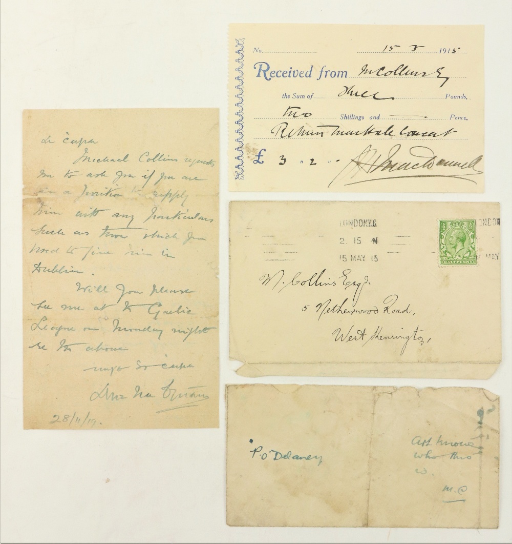 Any Particulars .. Collins (Michael)  A collection including an envelope addressed in Collins’