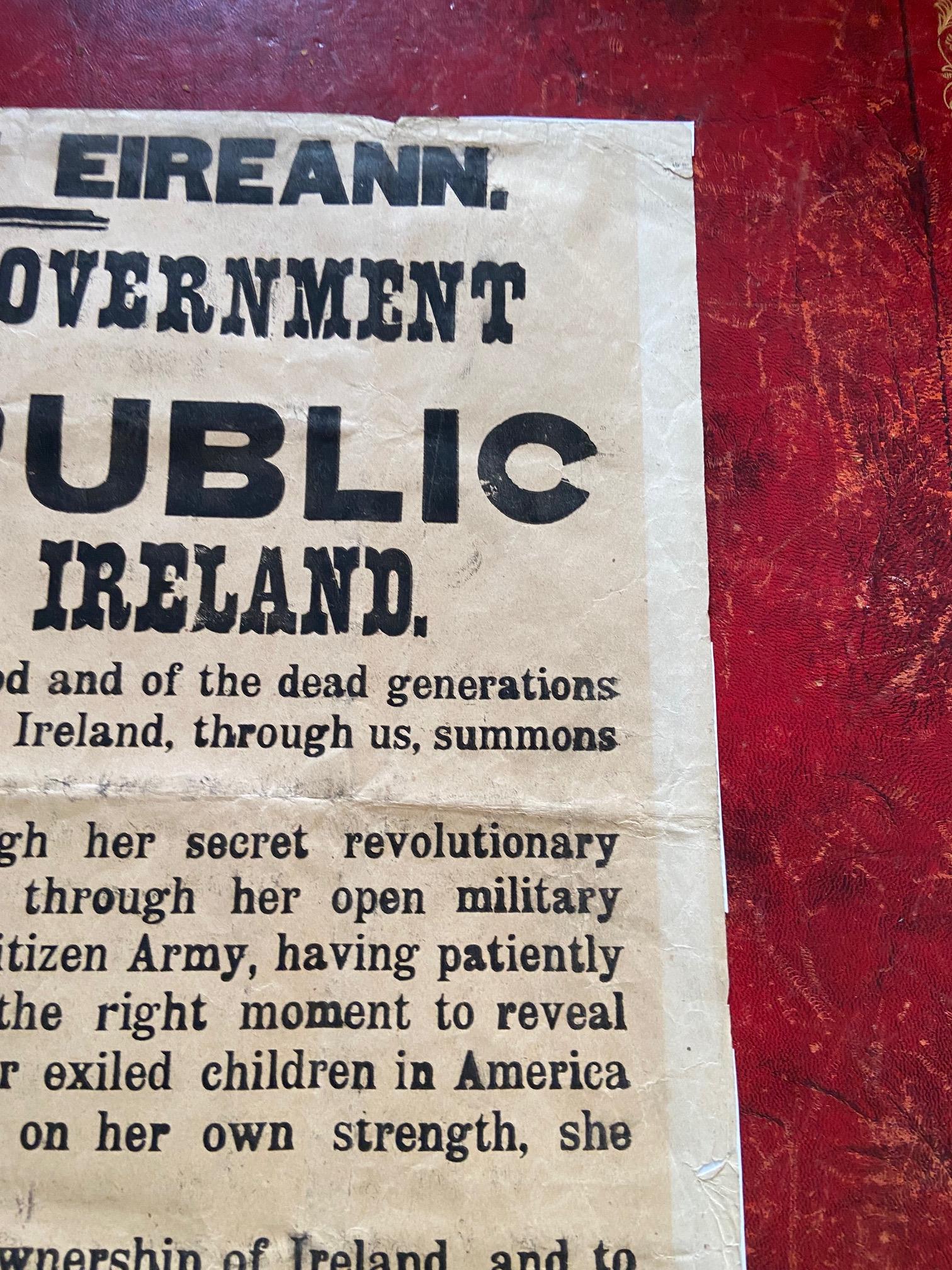 The Corner-stone Document of Irish Freedom 1916 PROCLAMATION OF THE IRISH REPUBLIC   An Original - Image 34 of 40