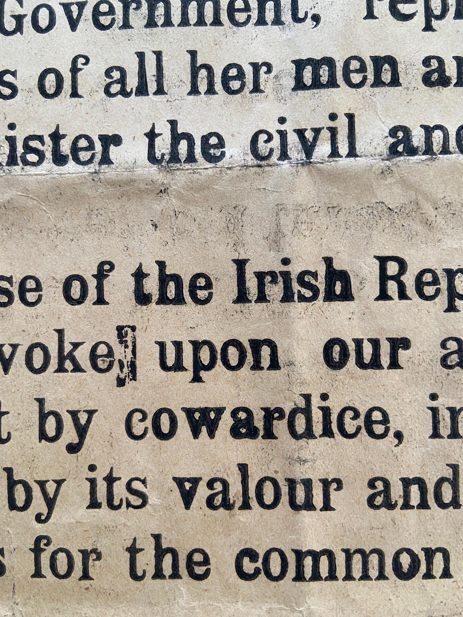 The Corner-stone Document of Irish Freedom 1916 PROCLAMATION OF THE IRISH REPUBLIC   An Original - Image 26 of 40
