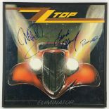 Signed by 'ZZ Top' Z Z Top - Eliminator, Album Cover signed  by Billy Gibbons, Frank Beard and Dusty