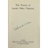 Signed by Dev. Plunkett -  The Poems of Joseph Mary Plunkett, 8vo Dublin (Talbot Press) n.d.