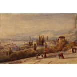 Carlo Bossoli (1815/1884) "Scorcio di città con figure" - "View of the city with figures"