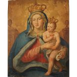 Scuola siciliana inizi secolo XIX "Madonna incoronata con il bambino" - Sicilian school early 19th c