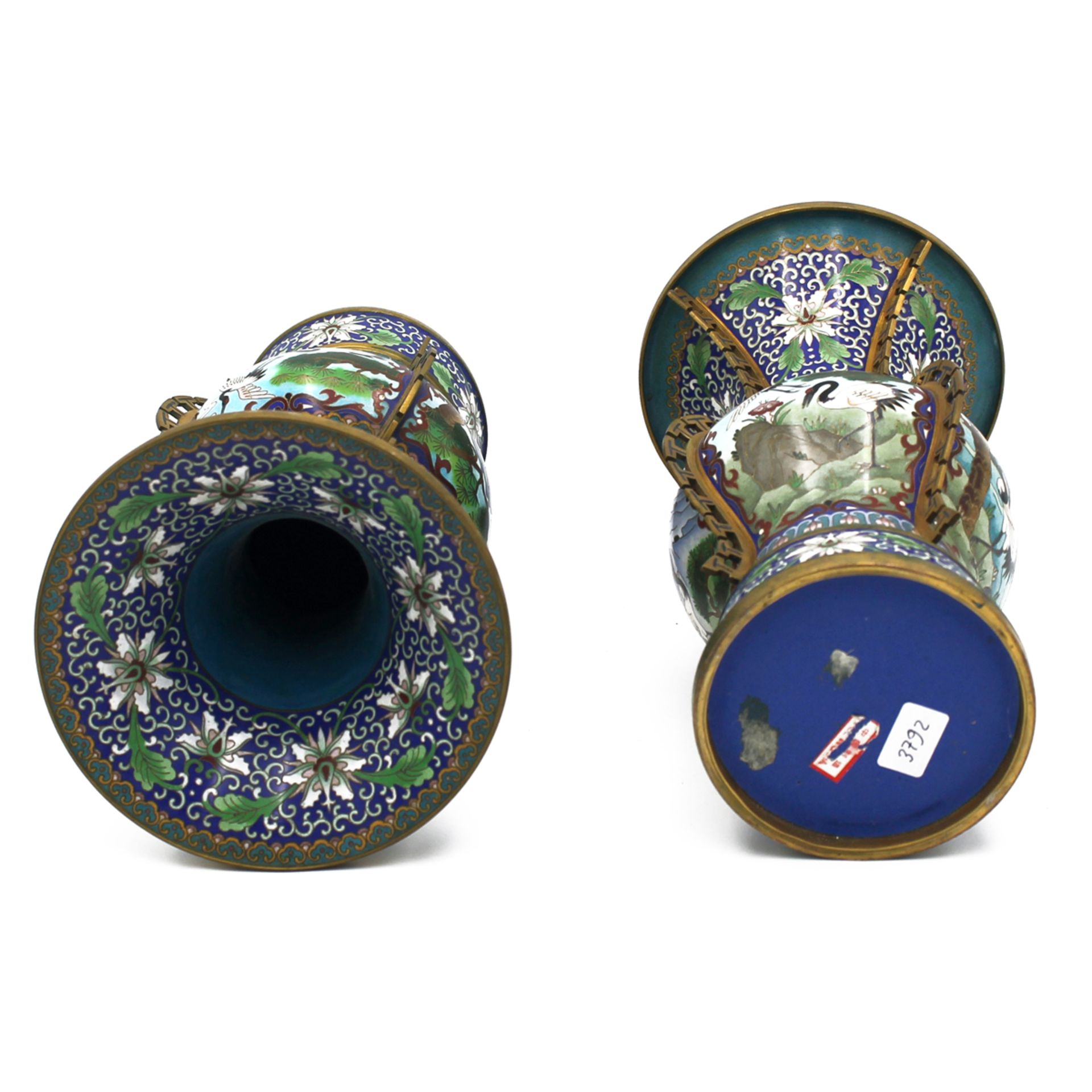 Coppia di vasi in cloisonné - Pair of cloisonné vases - Image 2 of 2