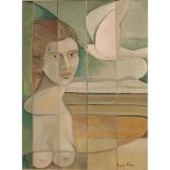 Angelo Nona Favara (1937/1975) "Donna con colomba" - "Woman with dove"