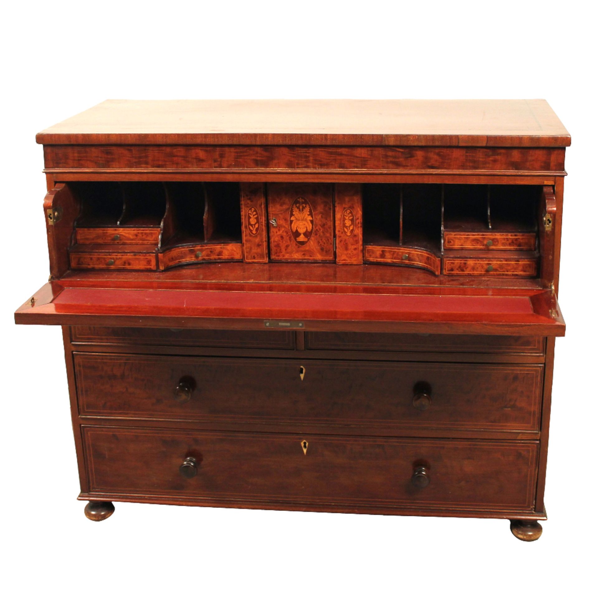 Cassettone con ribalta e quattro cassetti - Chest of drawers with flap and four drawers - Image 2 of 2