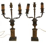 Coppia di candelabri a due luci - Pair of two-light candelabra