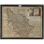 Print of old map “West Riding of Yorkshire Divided into Wapontakes” 1777, image 21” x 16.5”, frame