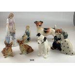 2 Regal Collection figures ‘Mother’s Love’ and ‘Garden Boy’, Melba Ware Terrier dog, pair of West