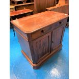 Mahogany cupboard stamped Gillow. 2 drawers and 2 doors. 32” long x 19” wide x 29” high.