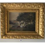Oil on board, landscape signed Hodgkins. Image 14” x 10”, frame 21.5” x 17.5”