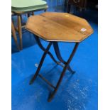 Small octagonal folding table. 21” high, 16” across open